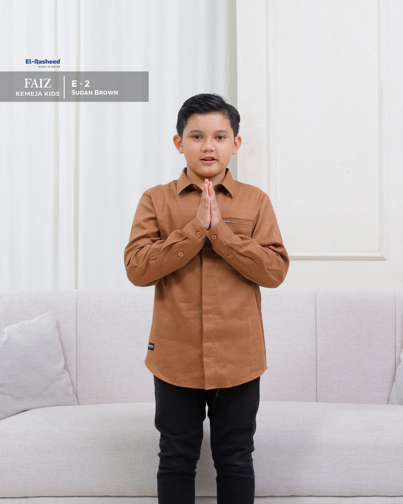 Product image Yasmeera Official - Baju Kemeja Faiz Anak S E2 - SUDAN BROWN